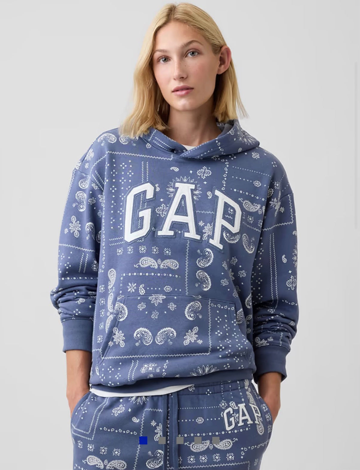 Gap Relaxed Gap Logo Women Hoodie - Blue Bandana