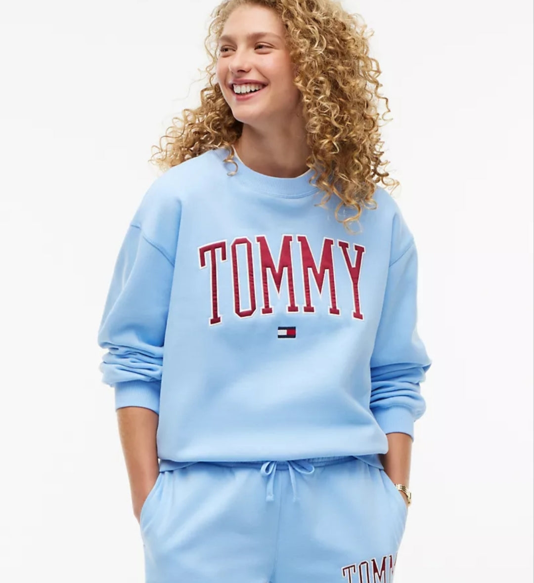 Tommy Varsity Tommy Logo Crewneck Women Sweatshirt - Vessel Blue