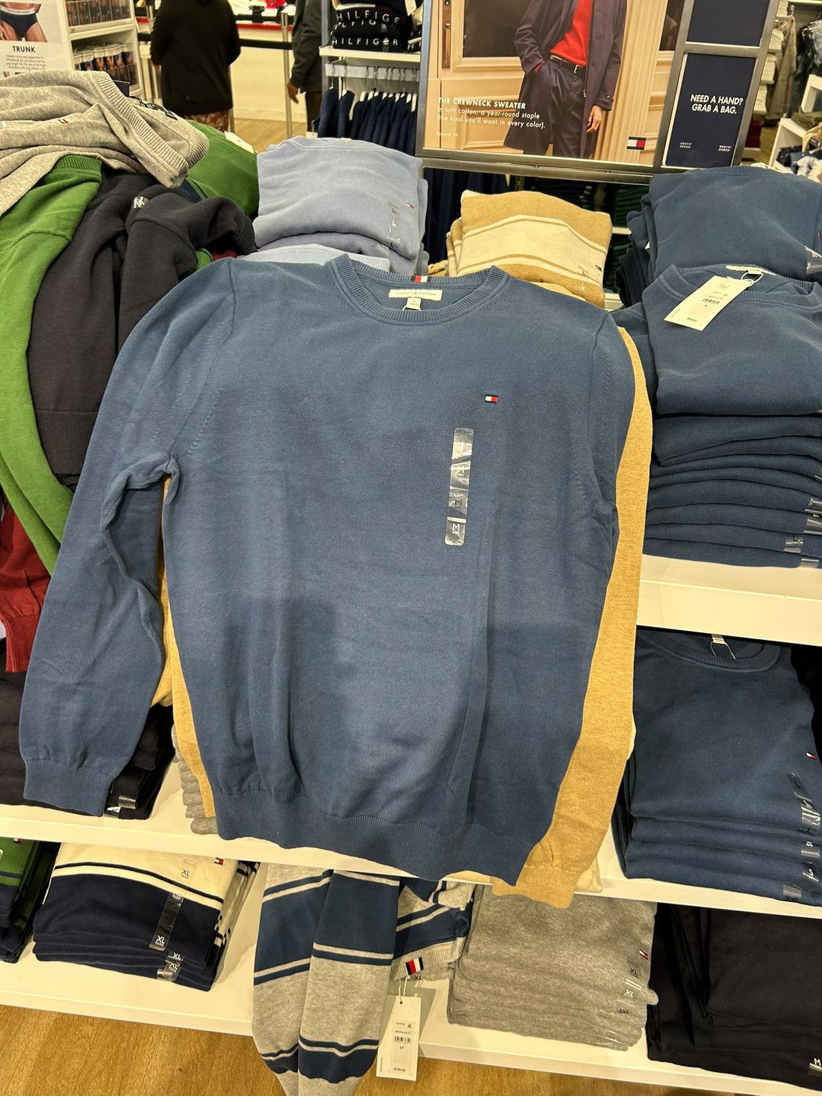 Tommy Classic Crewneck Men Sweater-Indigo Blue