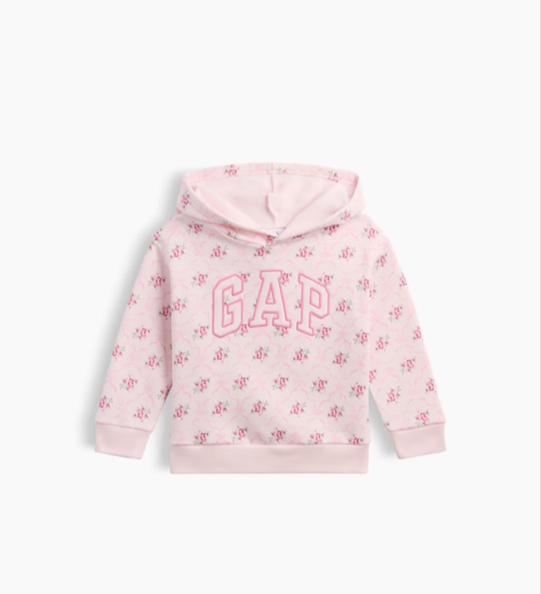 Gap babyGap Relaxed Colorblock Logo Girl Hoodie - Pink Rose Mist Floral