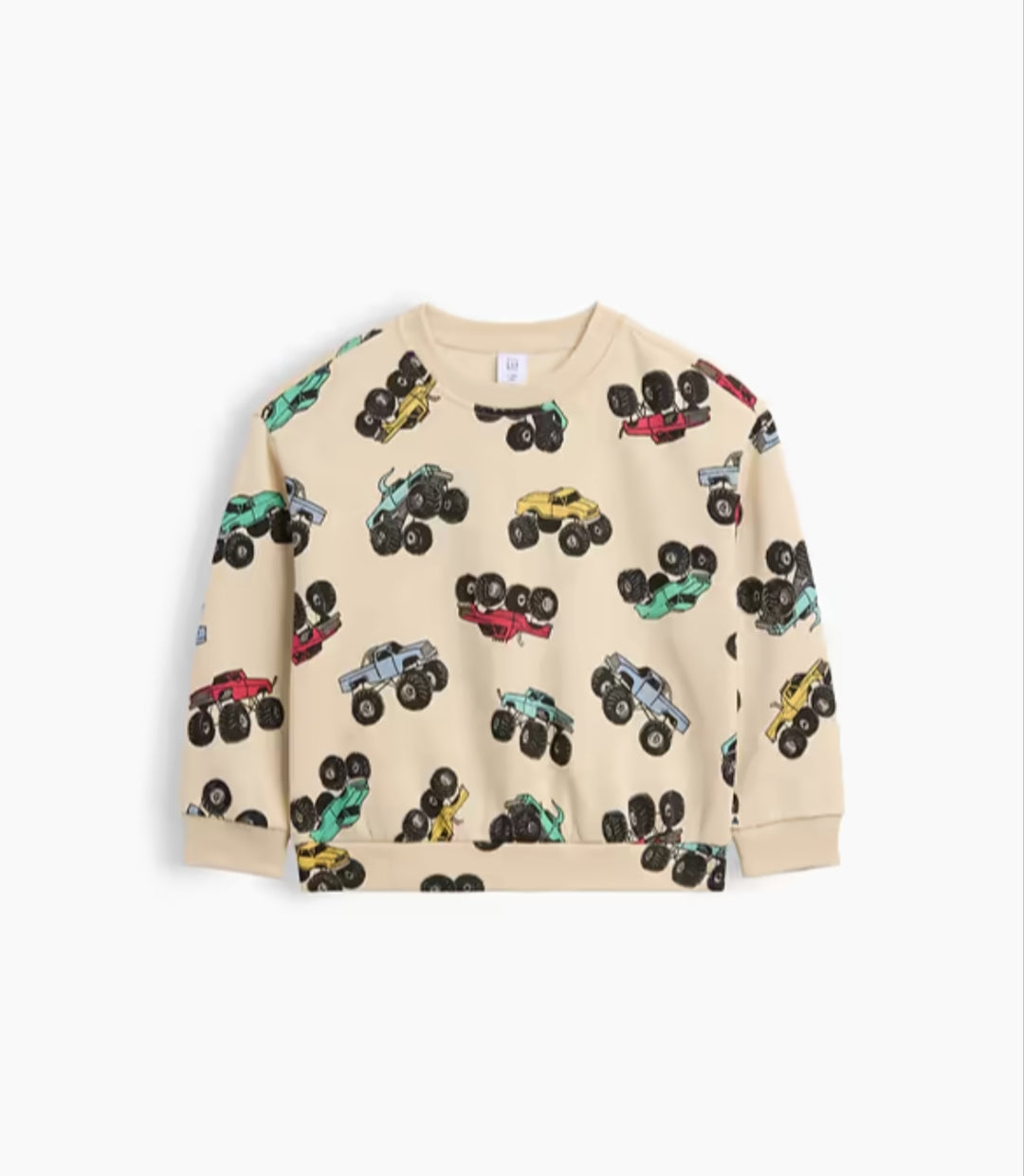 Gap Baby & Toddler VintageSoft Logo Boy Hoodie - Light Cream Trucks