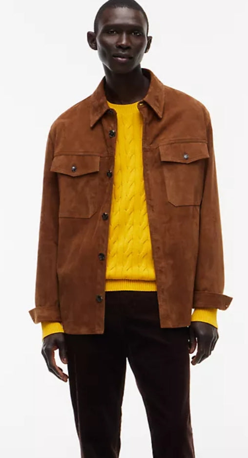 Cable Knit Crewneck Men Sweater-Countryside Yellow