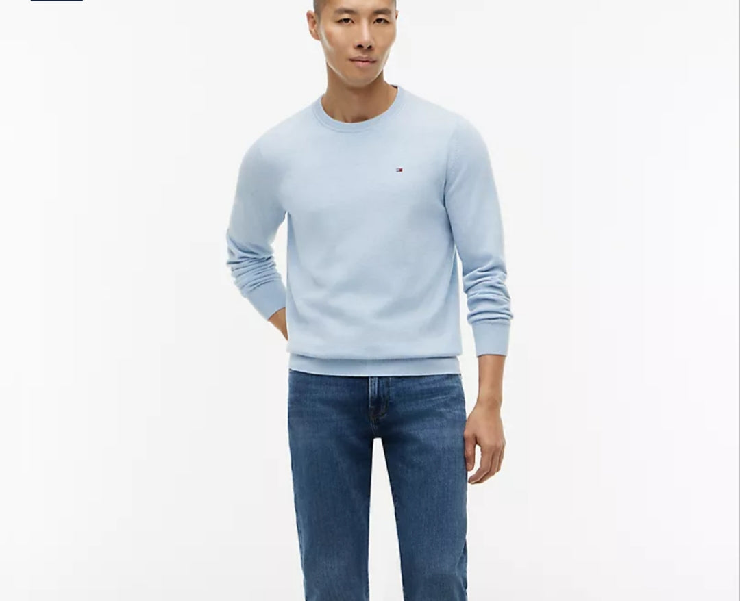 Tommy Classic Crewneck Men Sweater-Breezy Blue