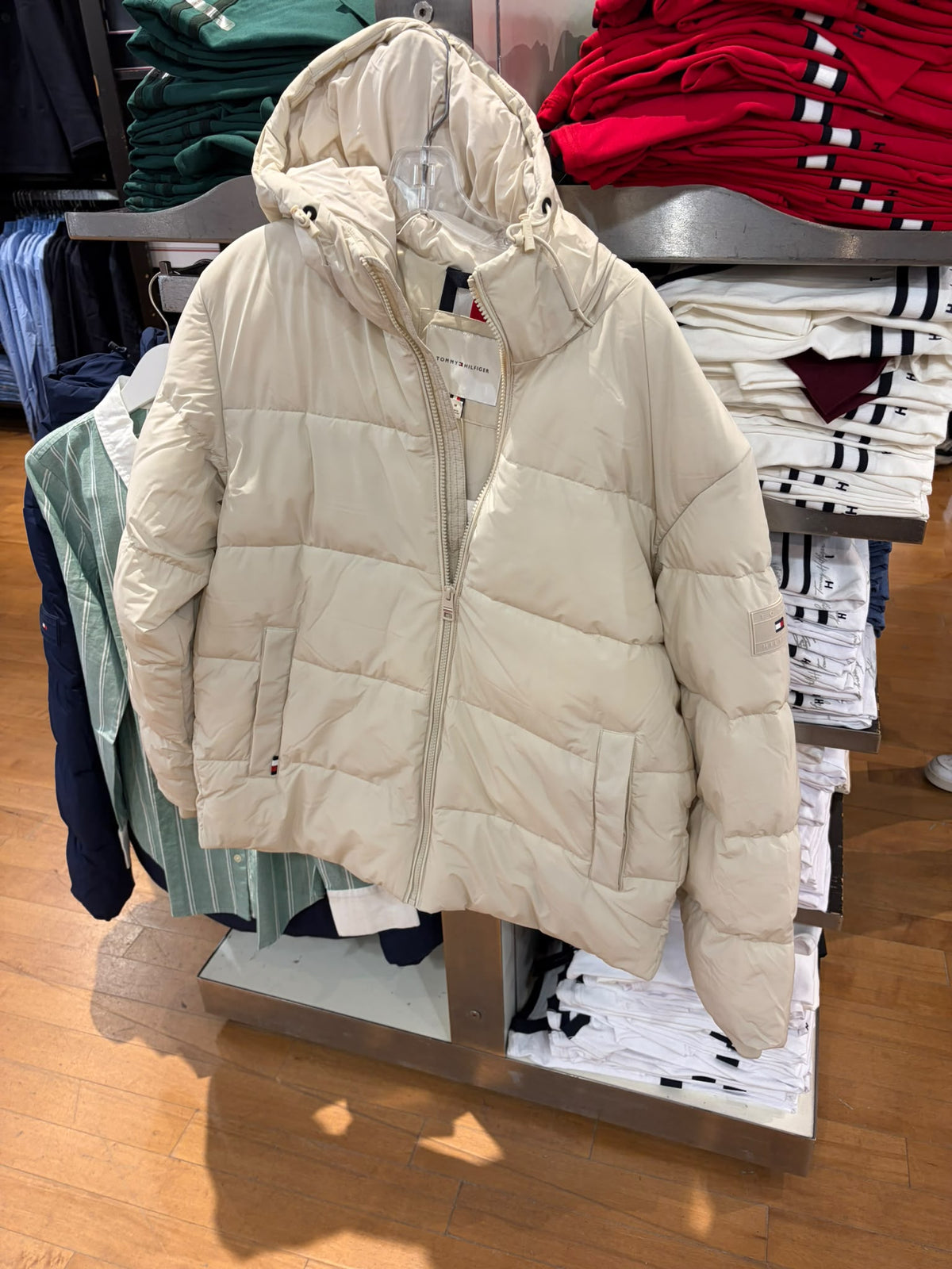 Tommy Waterproof Puffer Men Jacket - Newsprint Beige