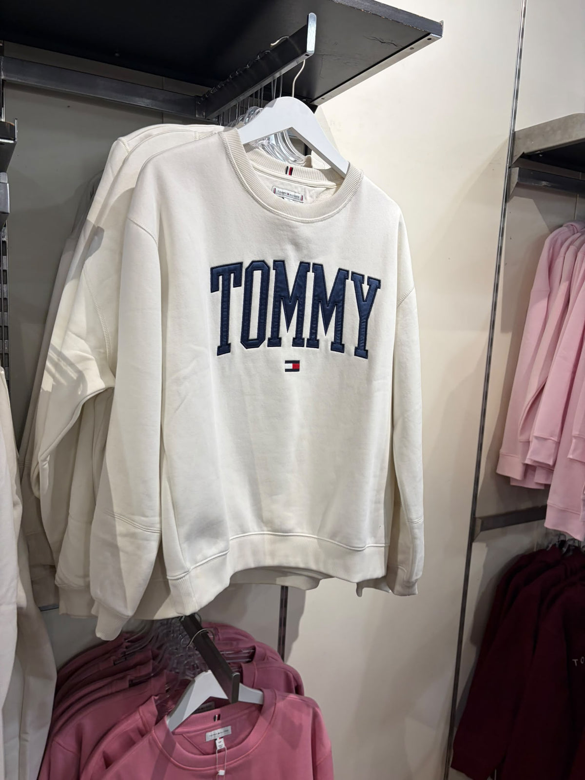 Tommy Varsity Tommy Logo Crewneck Women Sweatshirt - Ivory