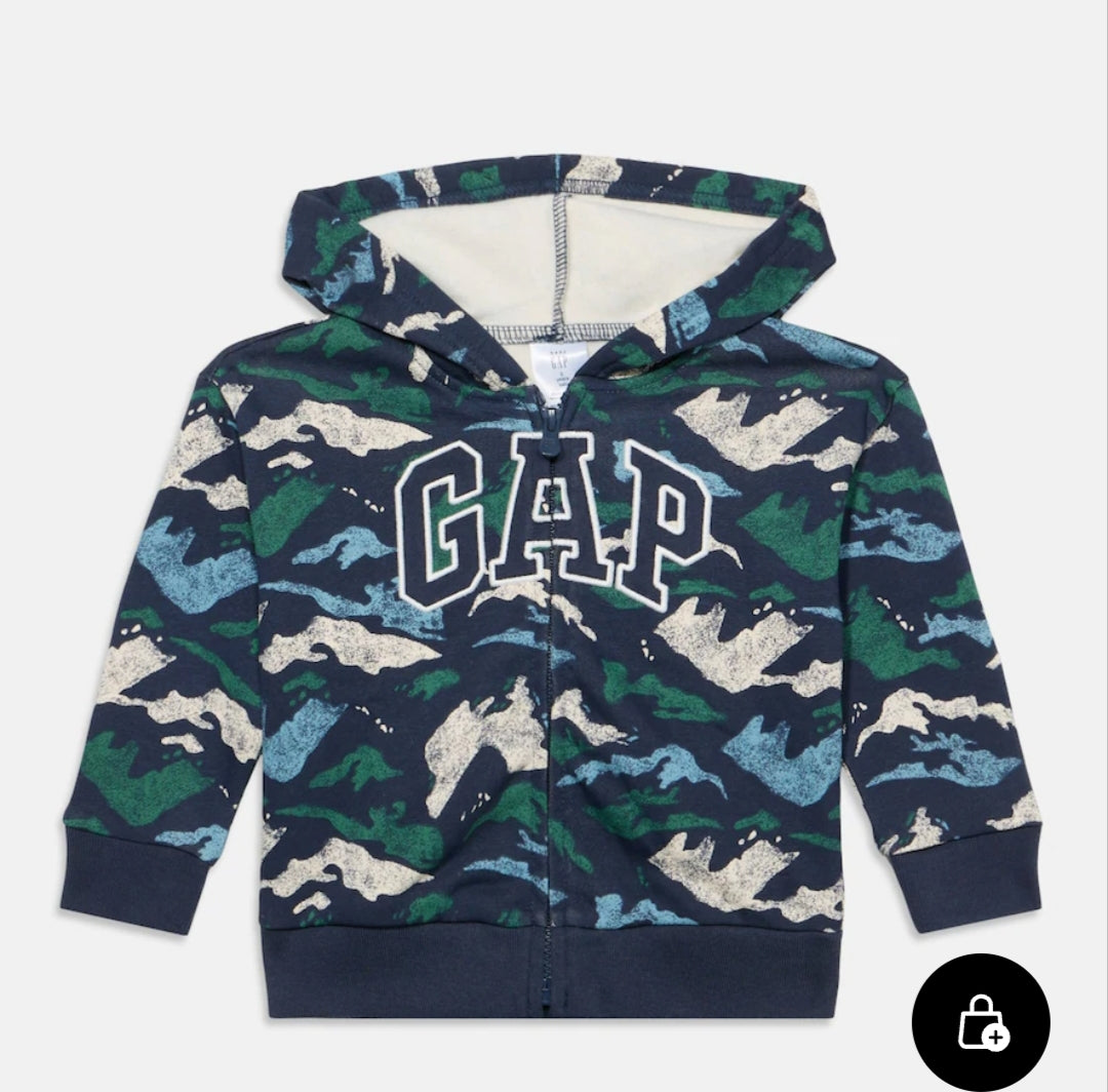 Gap babyGap Relaxed Colorblock Logo Hoodie - Navy / Smoke blue