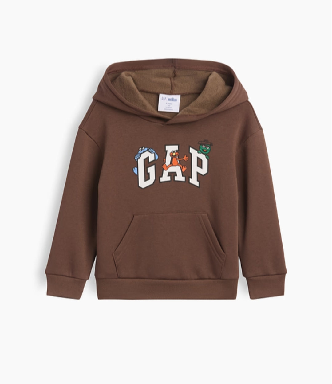 Gap babyGap Relaxed Colorblock Logo Boy Hoodie - Amber Wood Elmo