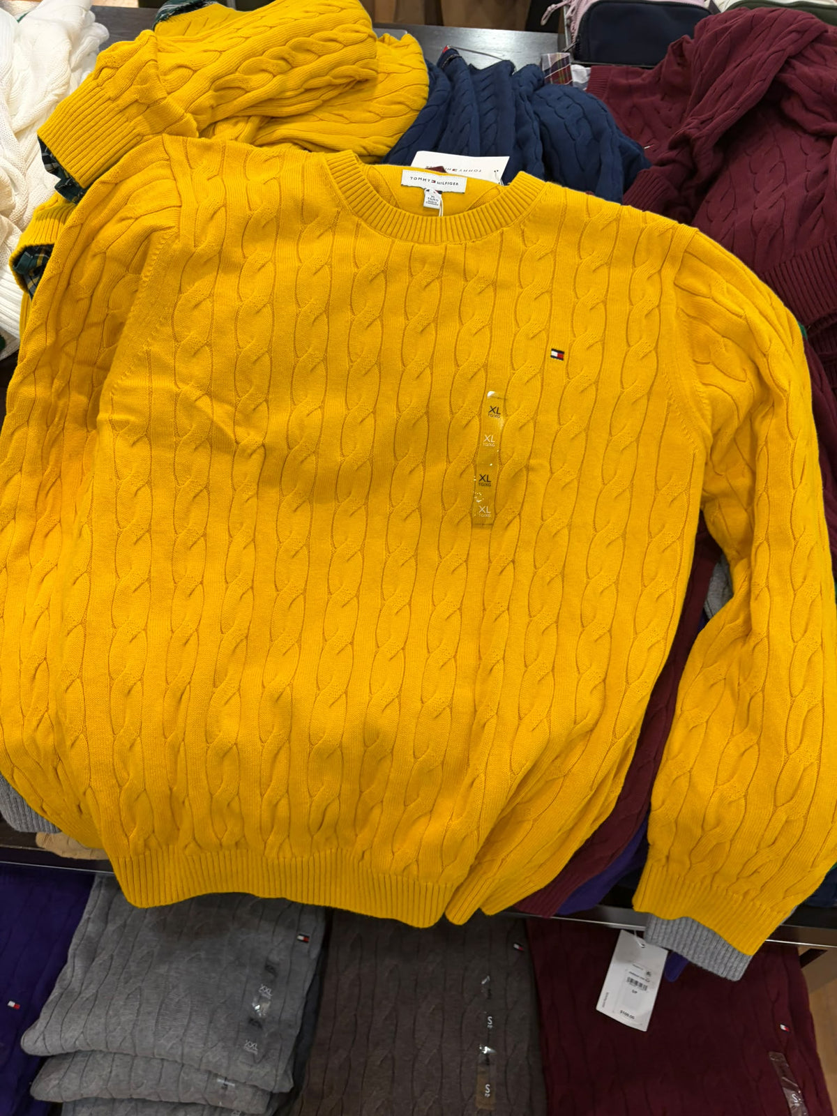 Cable Knit Crewneck Men Sweater-Countryside Yellow