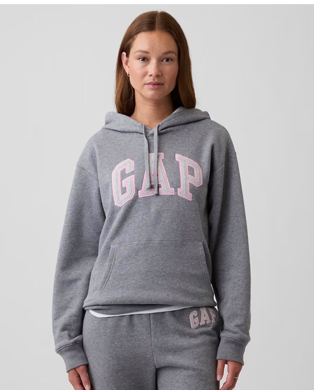 Gap Relaxed Gap Logo Women Hoodie - Gray Heather