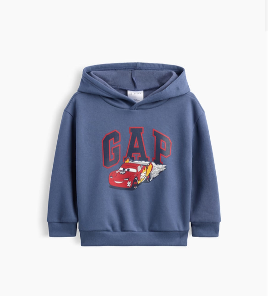 Gap babyGap Relaxed Colorblock Logo Hoodie - Sargasus Blue Lightning Mcqueen