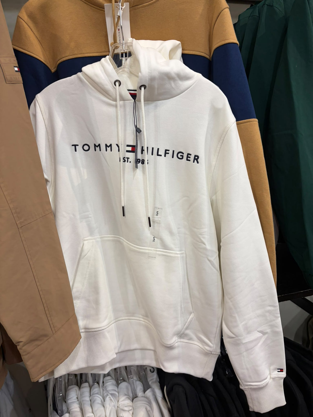 Embroidered Tommy Logo Men Hoodie-Fresh White (Copy)