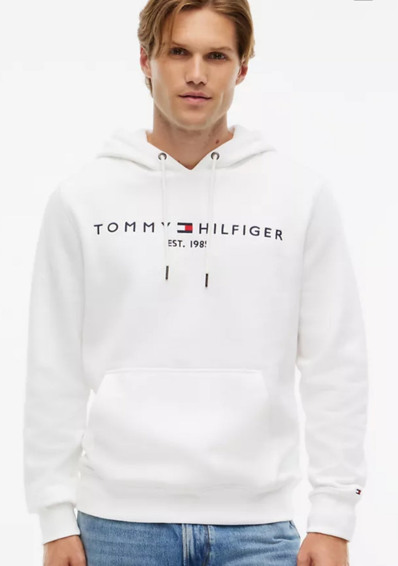 Embroidered Tommy Logo Men Hoodie-Fresh White (Copy)