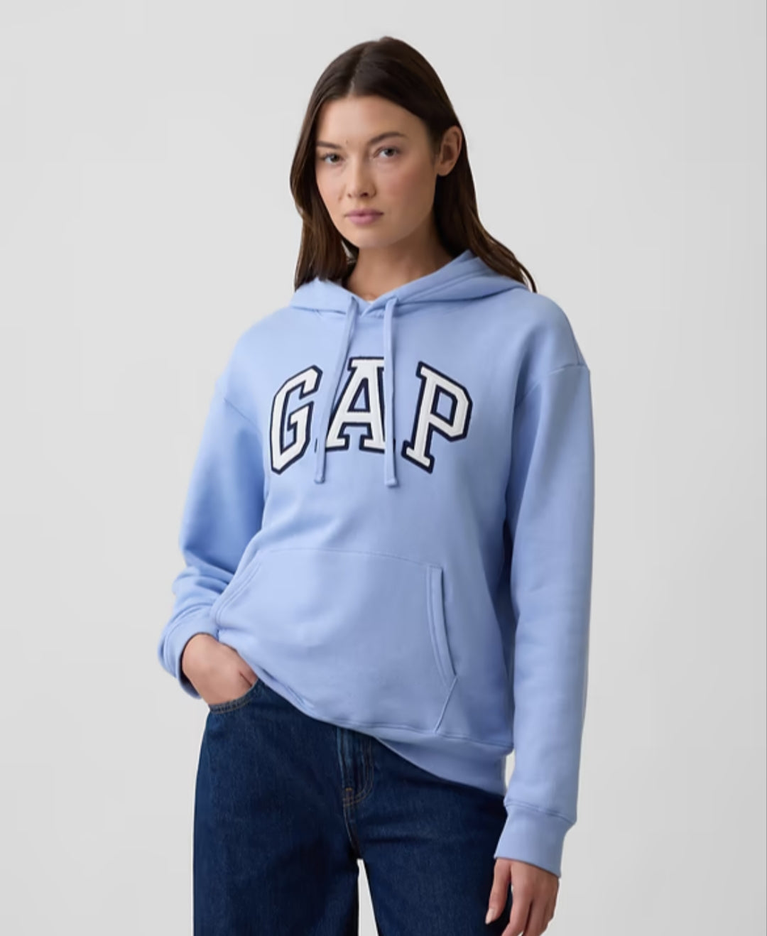 Gap Relaxed Gap Logo Women Hoodie - Aistream Blue