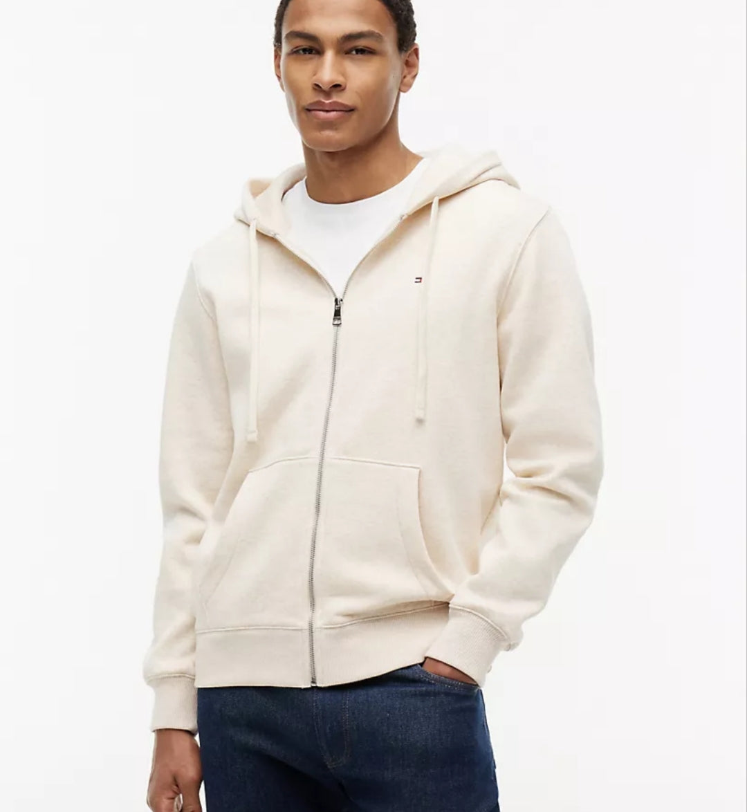 Tommy Essential Zip Men Hoodie - Sugarcane Heather