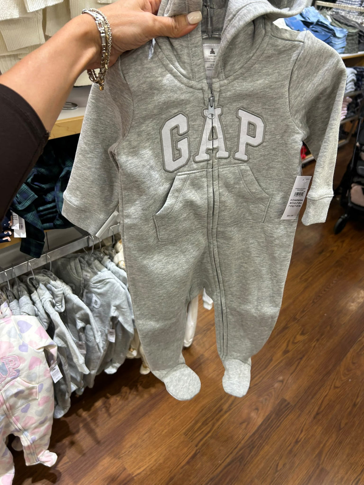 Gap Baby Gap Logo Boys and Girls One-Piece - Gray And White Marl