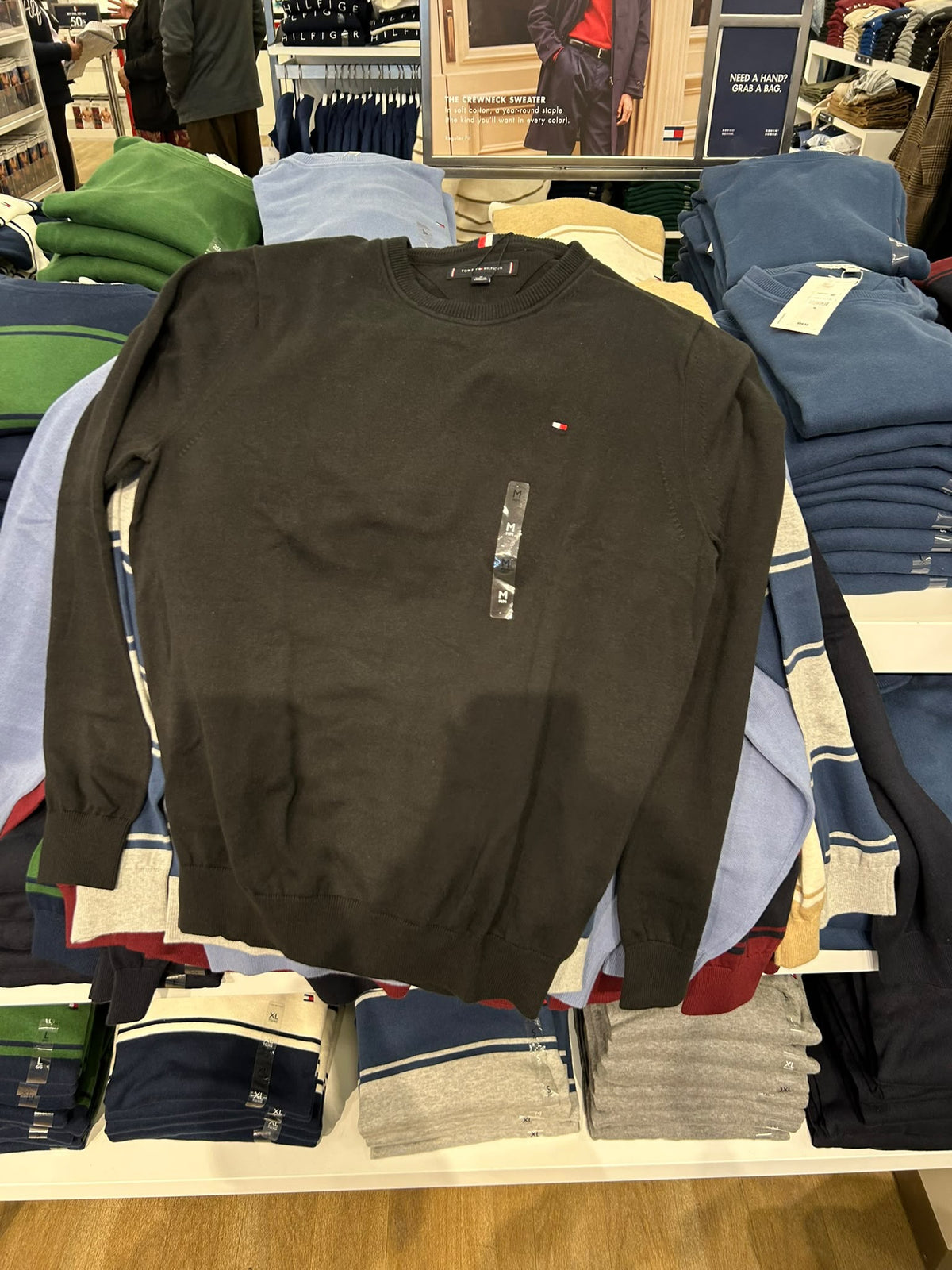 Tommy Classic Crewneck Men Sweater-Black