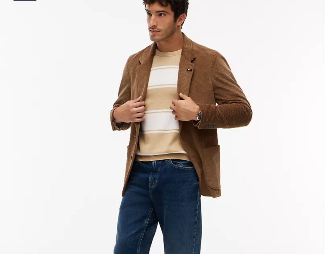 Tommy Classic Crewneck Men Sweater-White Beige