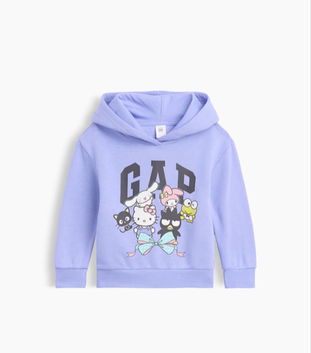 Gap babyGap Relaxed Colorblock Logo Hoodie - Pale Periwinkle Purple
