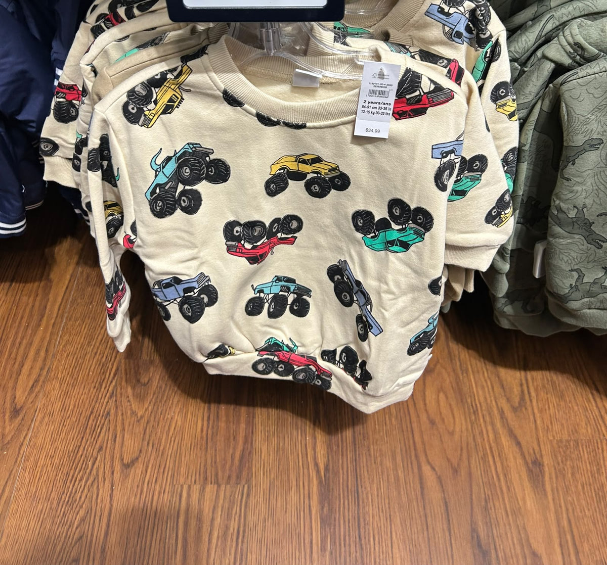 Gap Baby & Toddler VintageSoft Logo Boy Hoodie - Light Cream Trucks