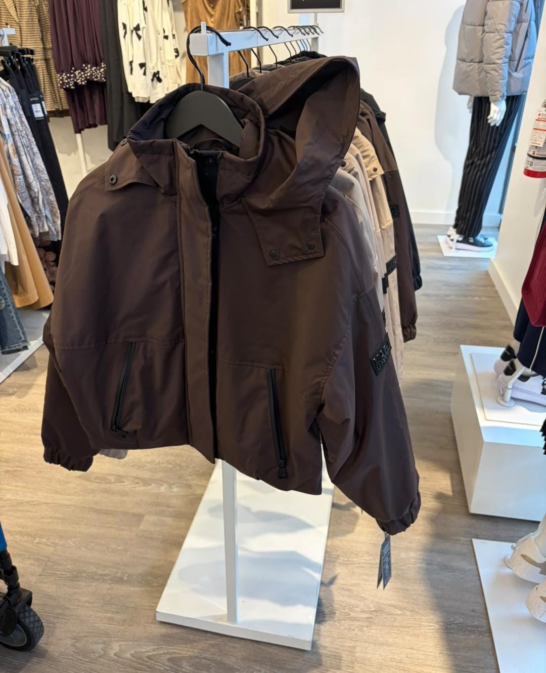 Karl CROPPED HOODED Women BOMBER - Java