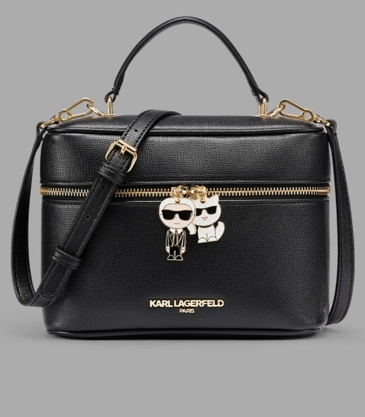 Karl REYA Women VANITY CASE CROSSBODY-Black / Gold