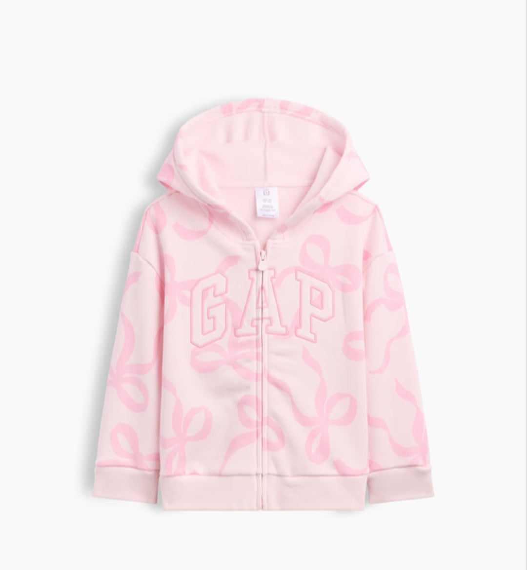 Gap babyGap Relaxed Colorblock Logo Hoodie - Pink Bow