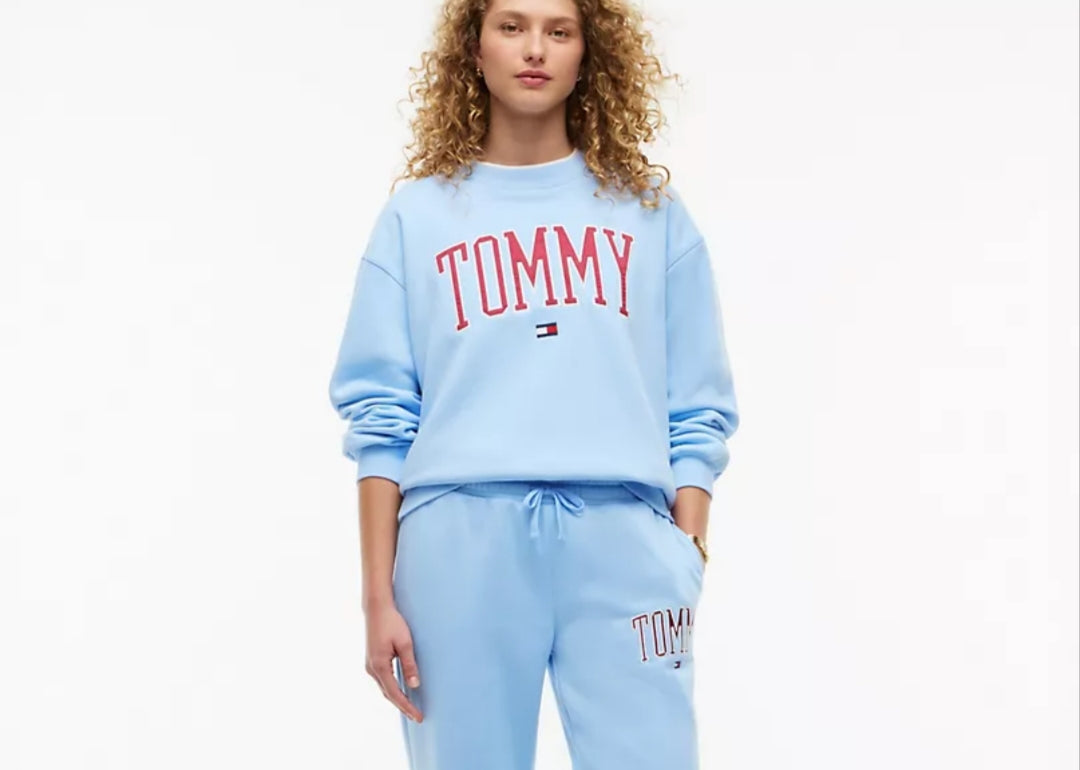 Tommy Varsity Tommy Logo Crewneck Women Sweatshirt - Vessel Blue