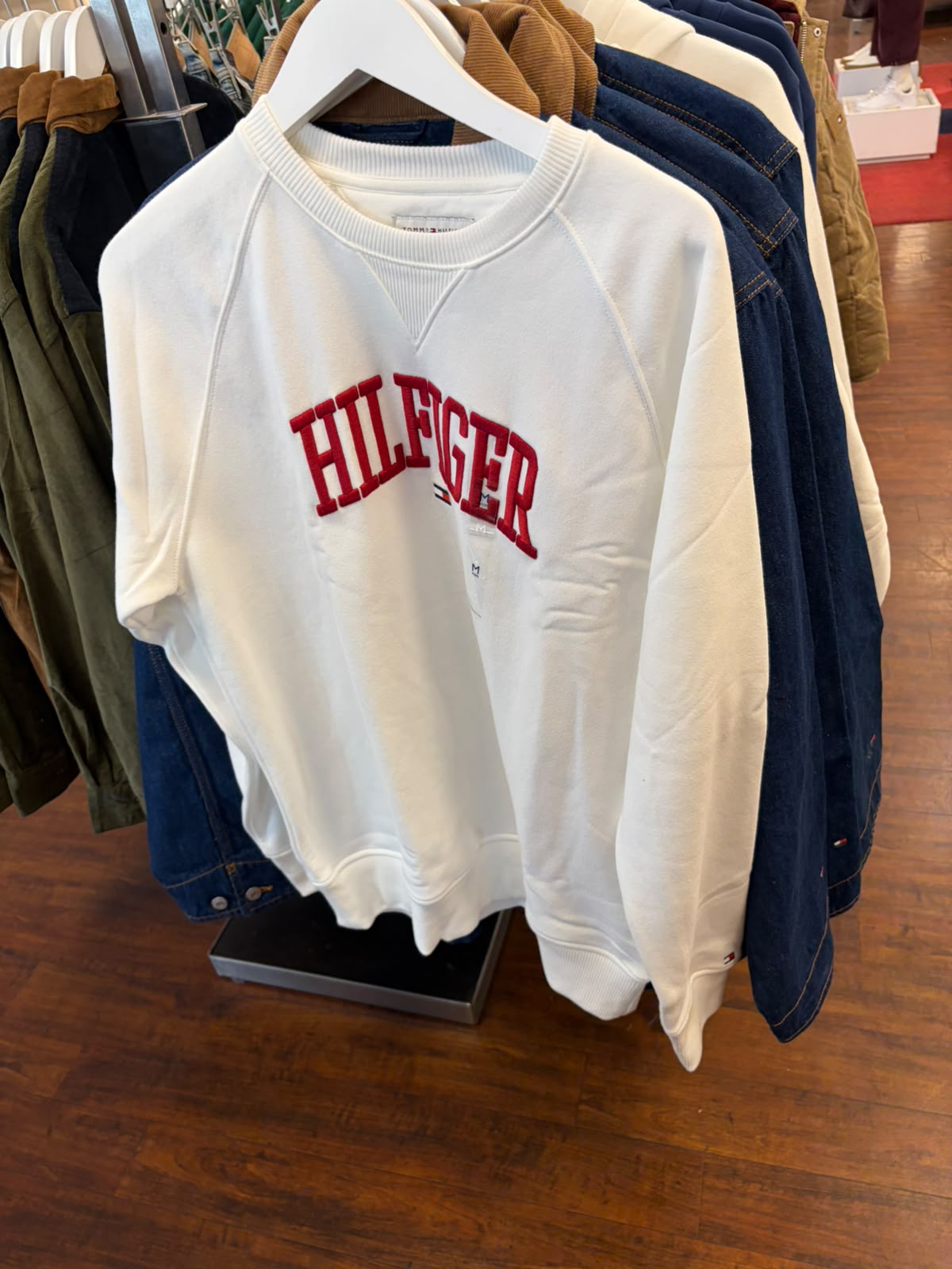 Tommy Varsity Hilfiger Logo Raglan women Sweatshirt - Ecru