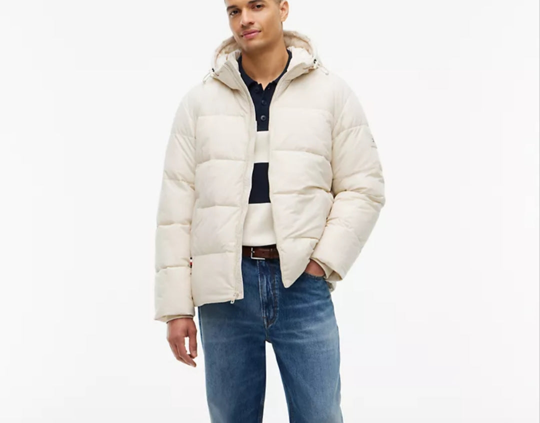 Tommy Waterproof Puffer Men Jacket - Newsprint Beige