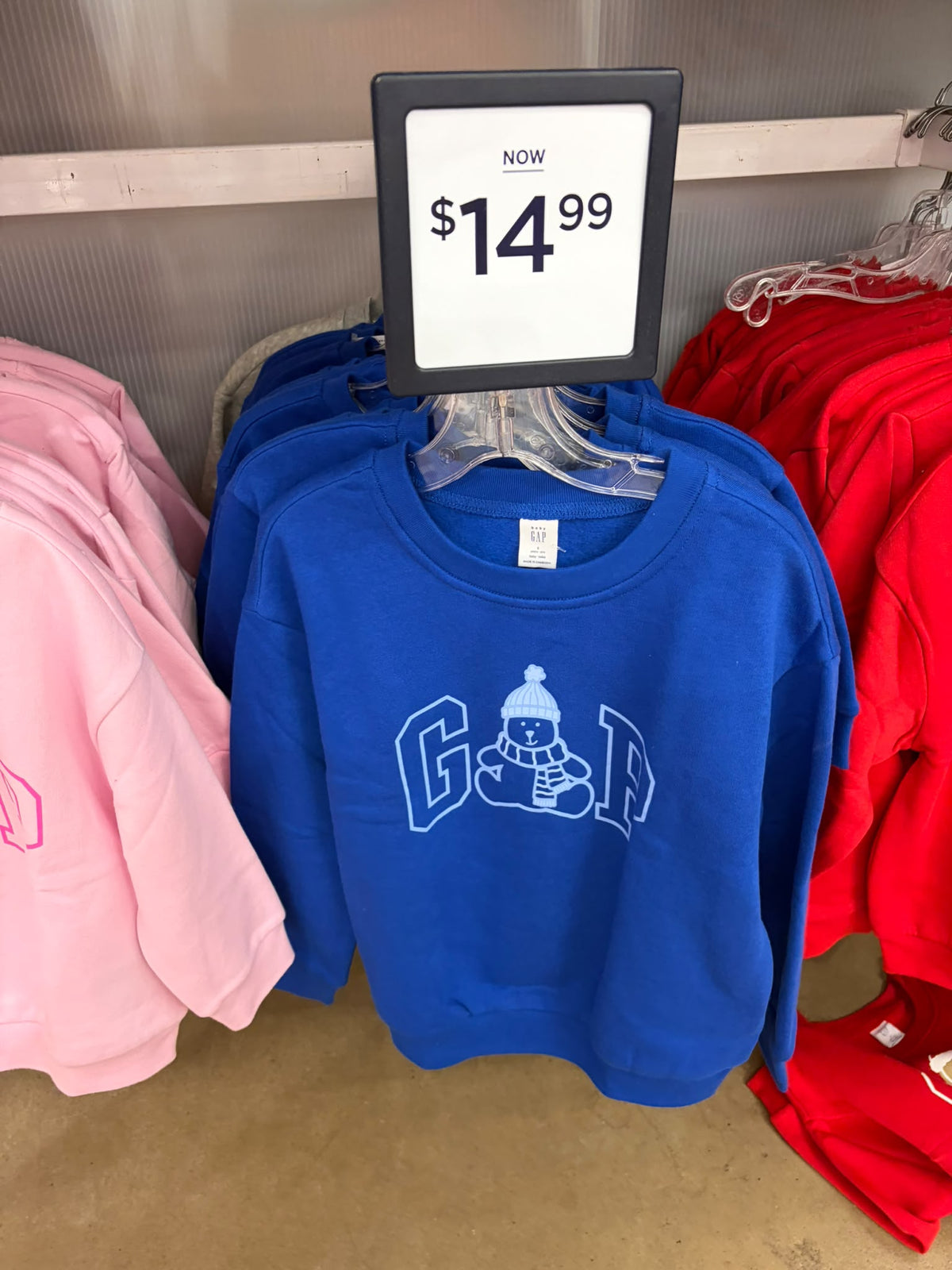 Gap babyGap Relaxed Holiday Logo Boy and Girl Sweatshirt - Crisp Royal Blue