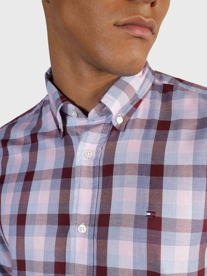 Tommy Mens' Check Regular Fit Oxford Shirt
