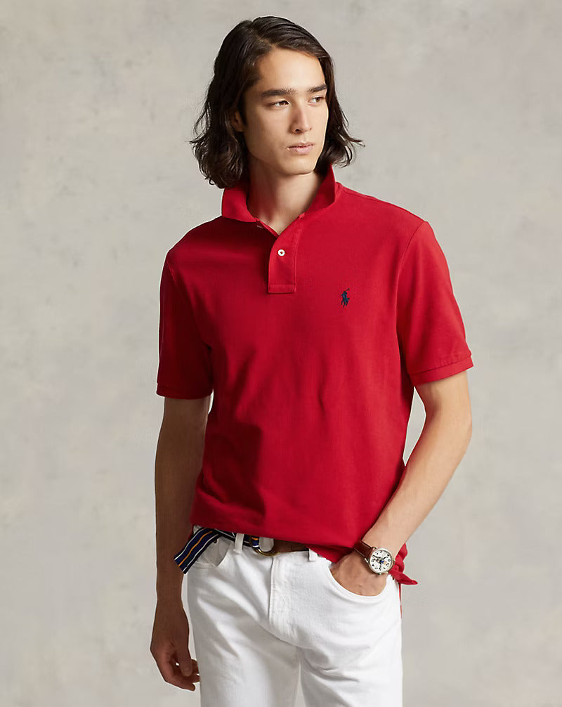 Ralph Lauren MENS' The Iconic Mesh Polo Shirt / Red