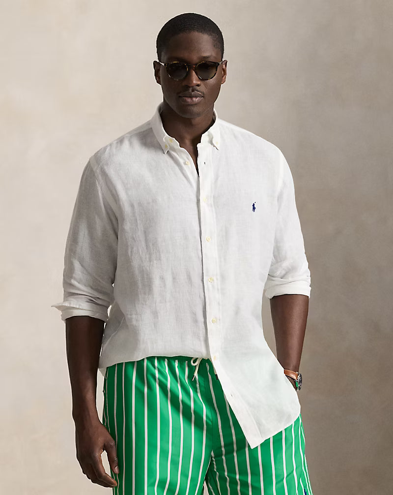 Ralph Lauren Men's Linen Shirt-White