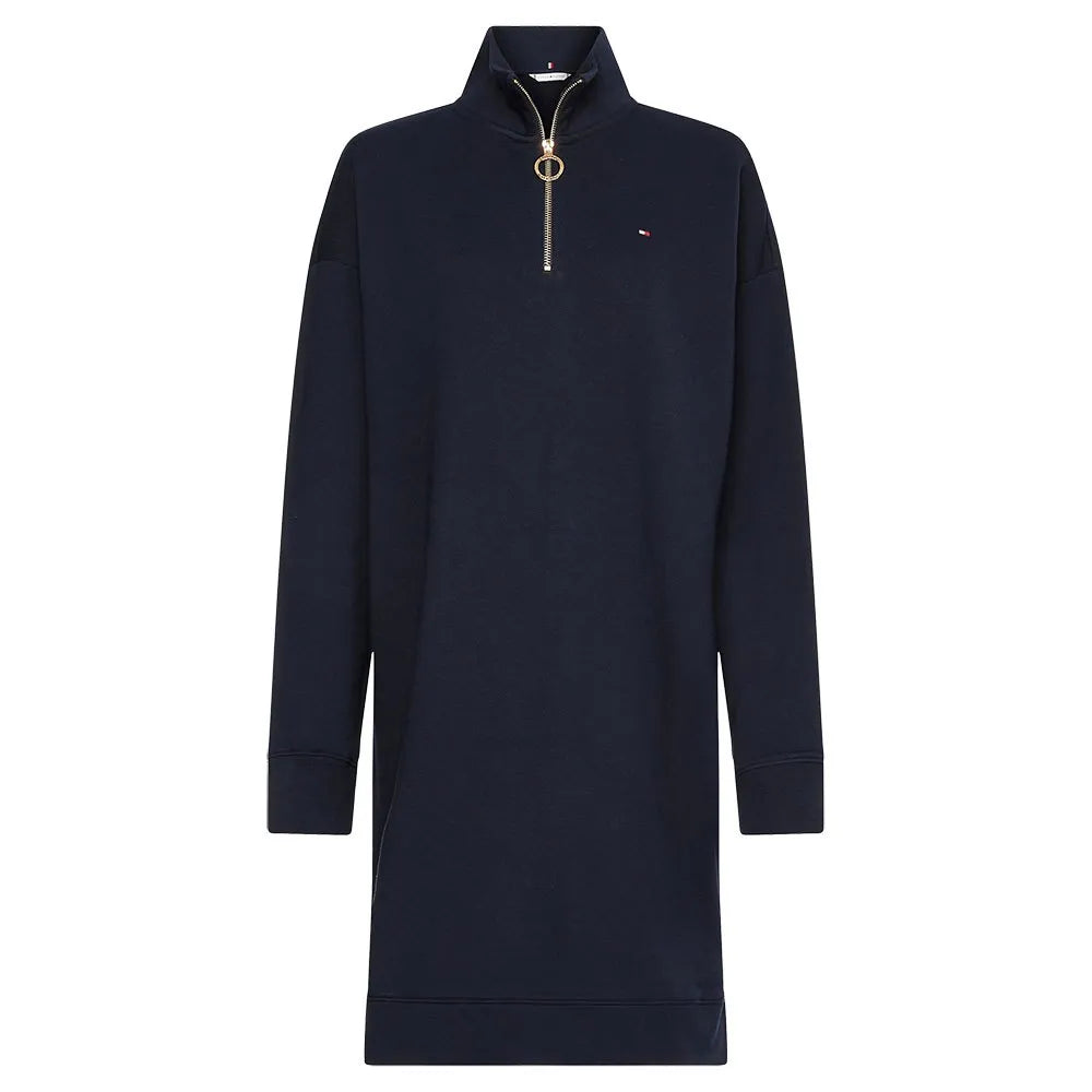 Womens' Tommy Hilfiger Half-Zip Relaxed Long Sleeve Short Dress