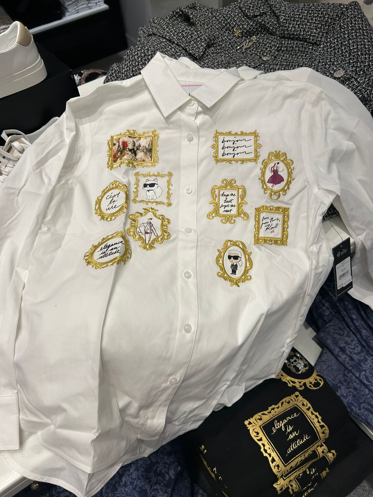 Karl Lagerfeld Paris Womens' ROCOCO POPLIN SHIRT