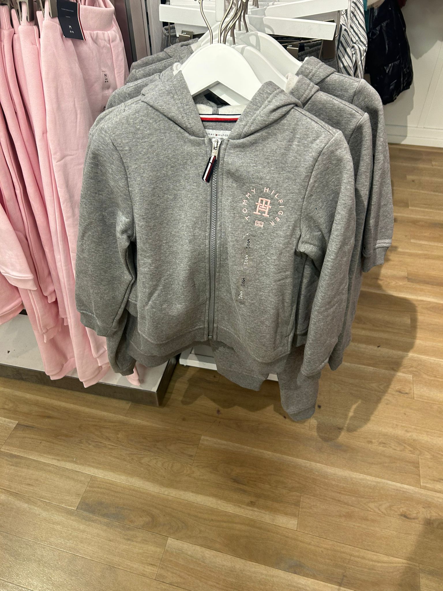 TOMMY Girls Circle Logo Hoodie Medium Grey Heather