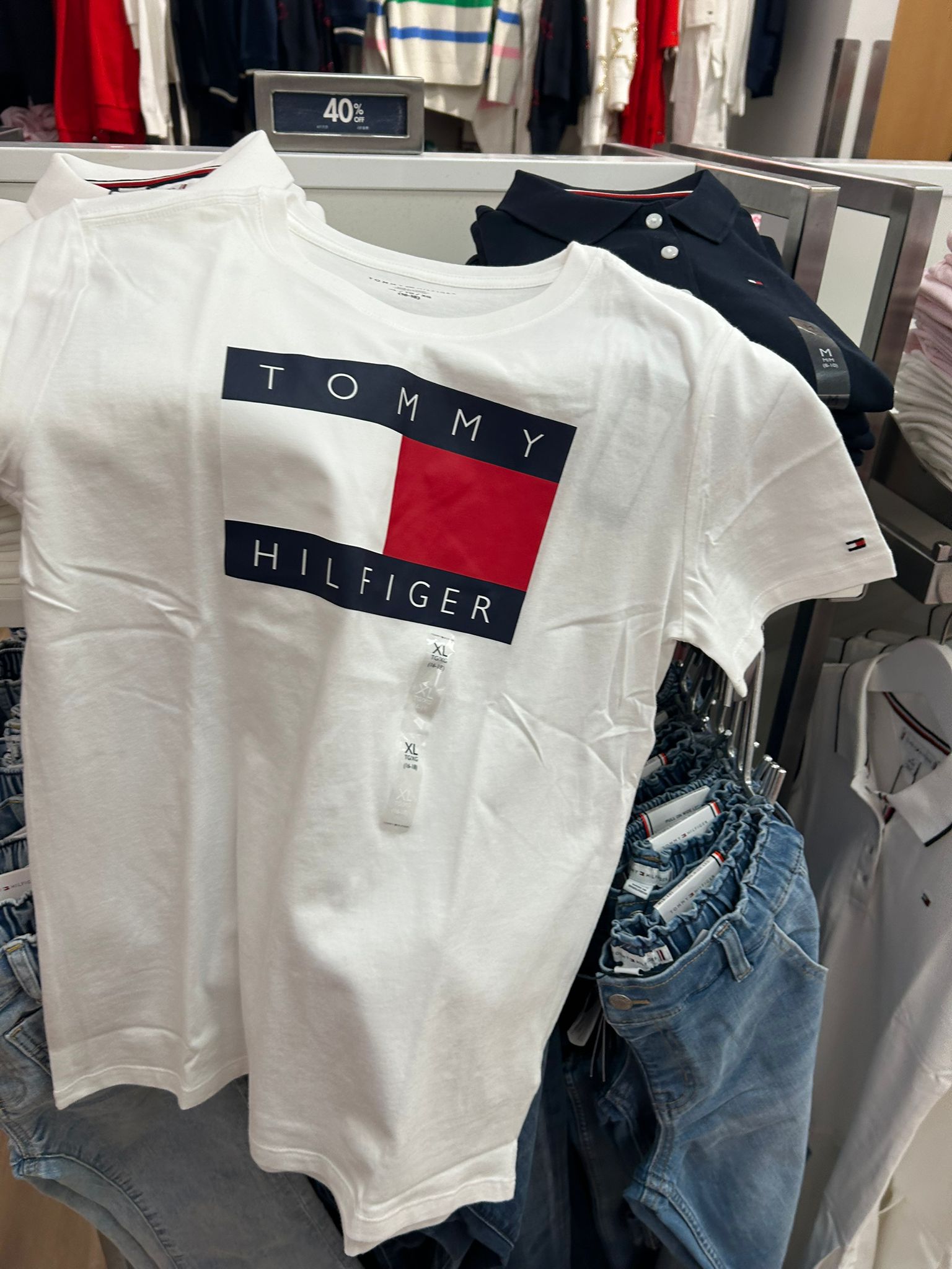 Kids' Tommy Flag Logo T-Shirt-White