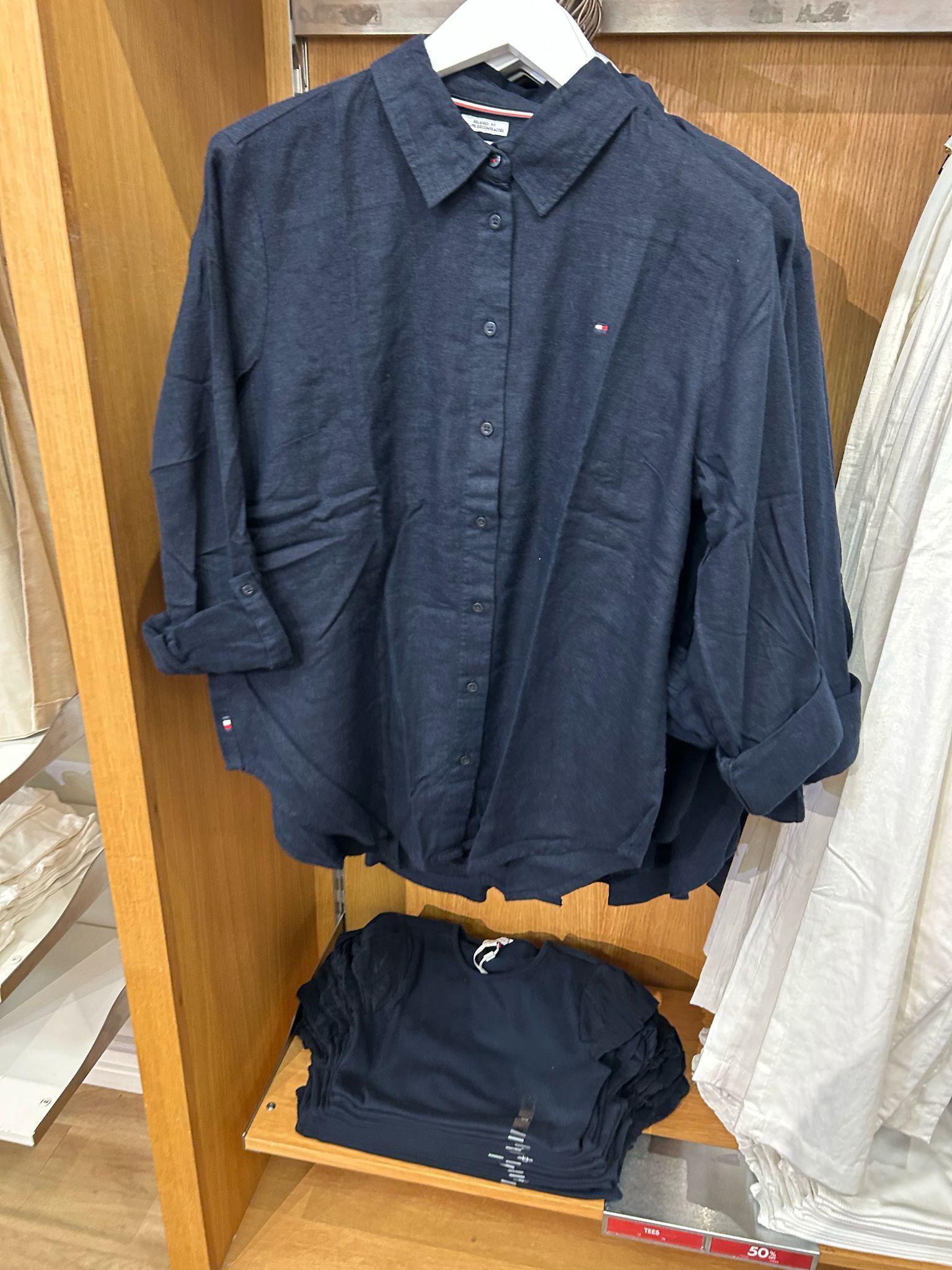 Tommys' Women Linen-Blend Shirt/ NAVY