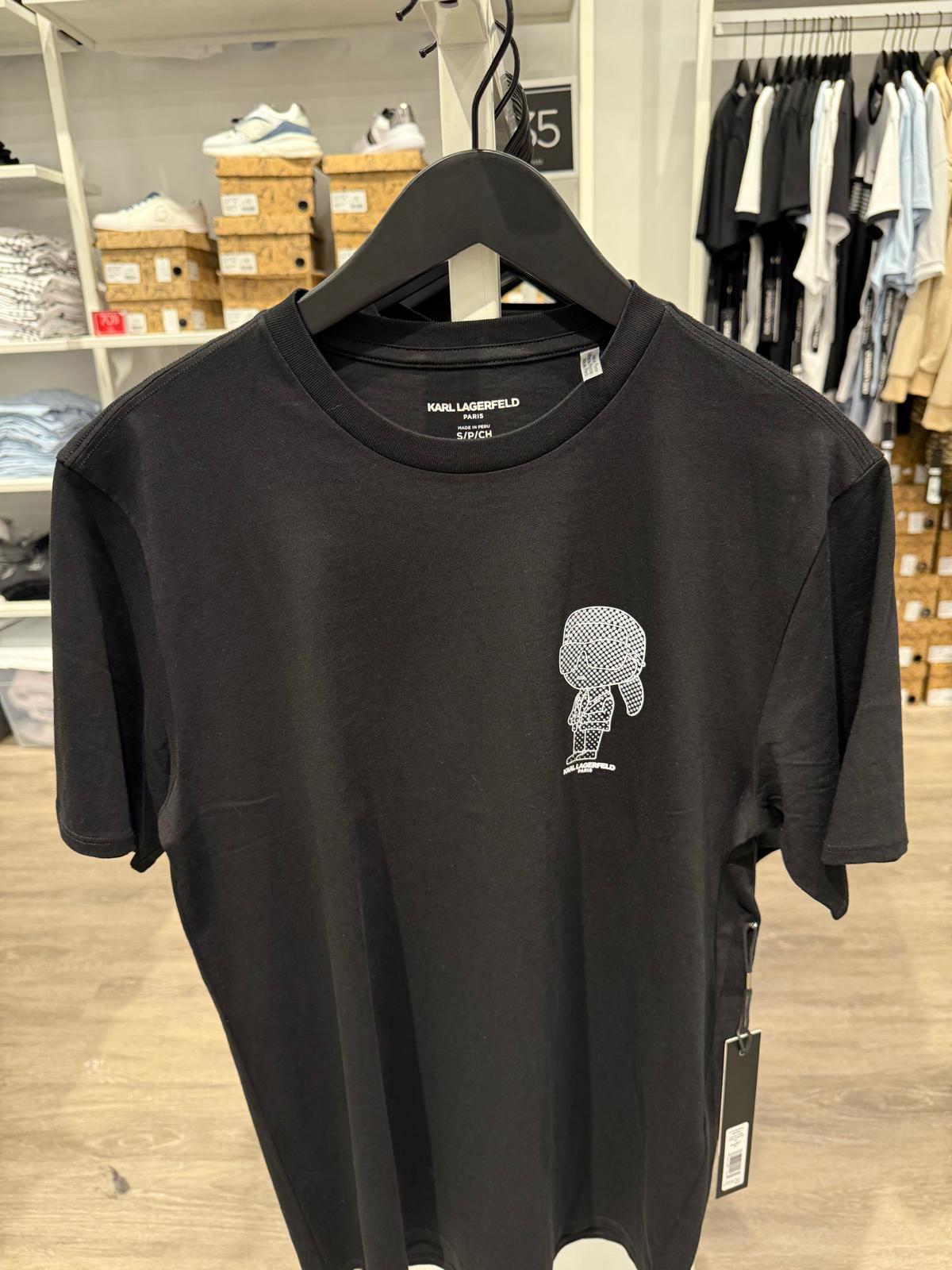 MENS' KARL LAGERFELD Paris Pixelated Karl Cotton Graphic T-shirt In Black