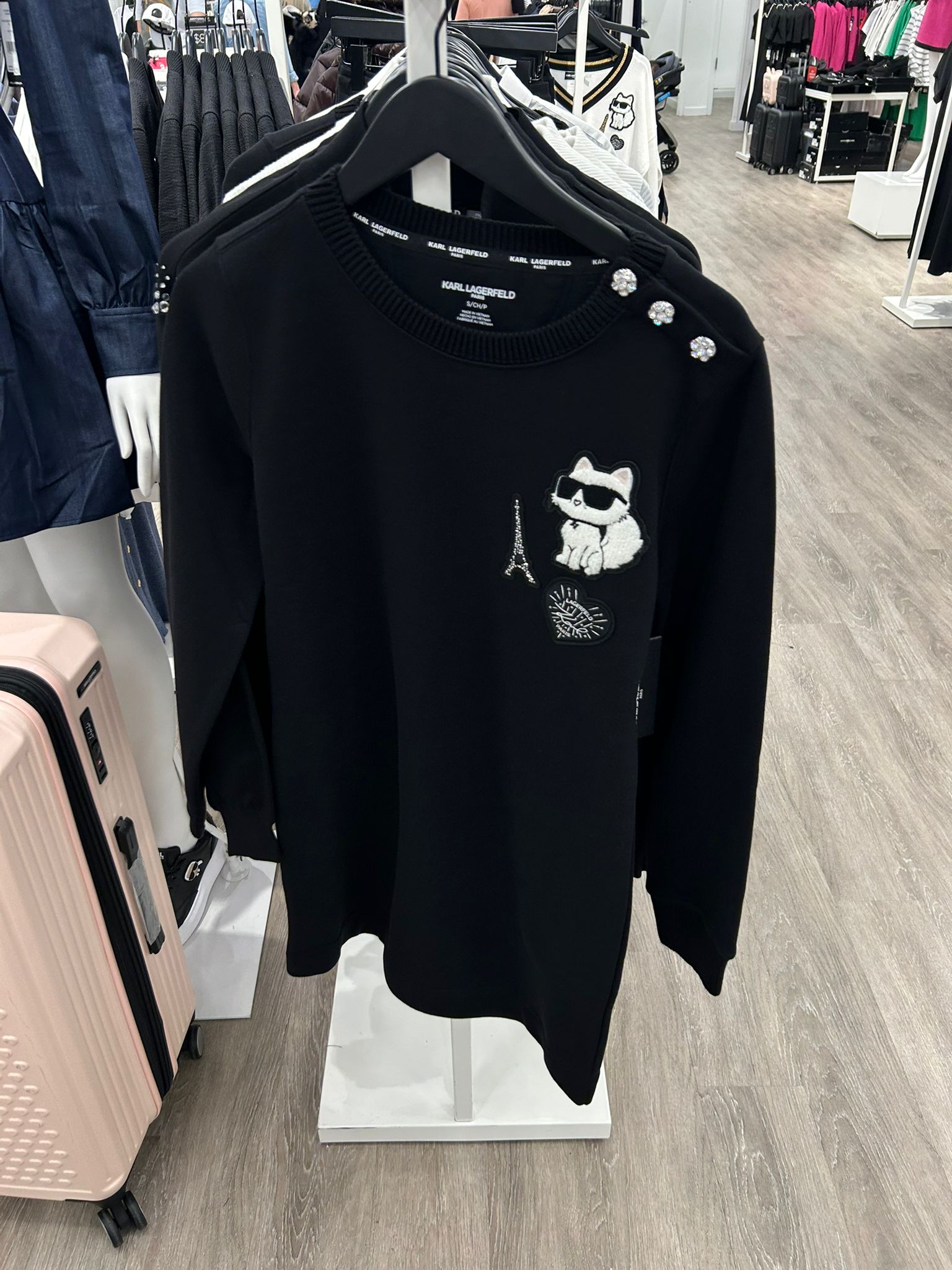 Karl WOMENS' PATCH SWEATSHIRT DRESS