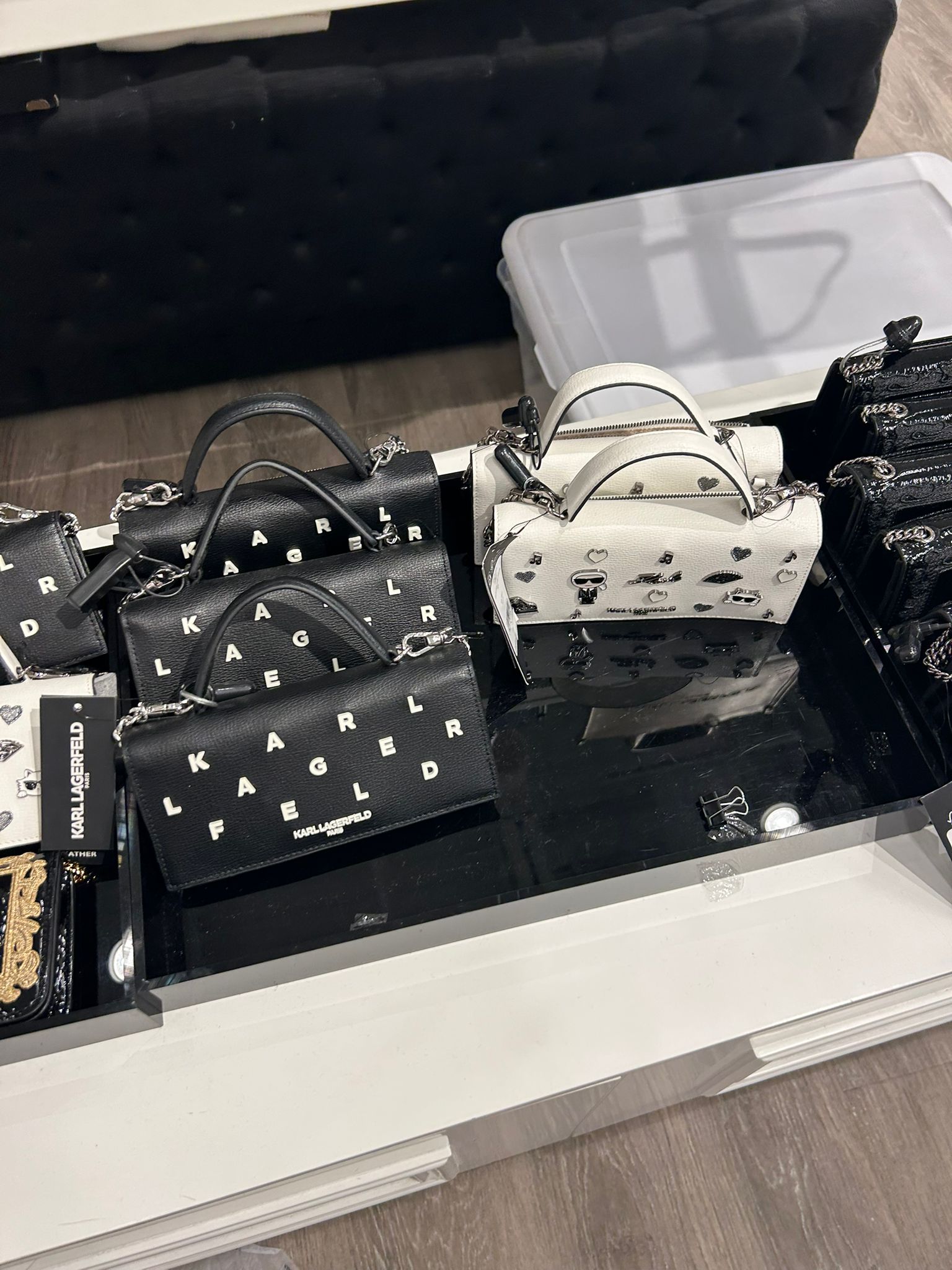 Karl Lagerfeld Paris Womens' JACQUELINE WALLET WITH PINS White