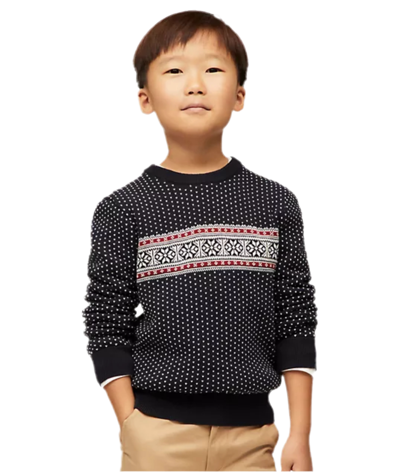 Boys' Tommy Hilfiger-  Snowflake Fair Isle  Sweater - Navy