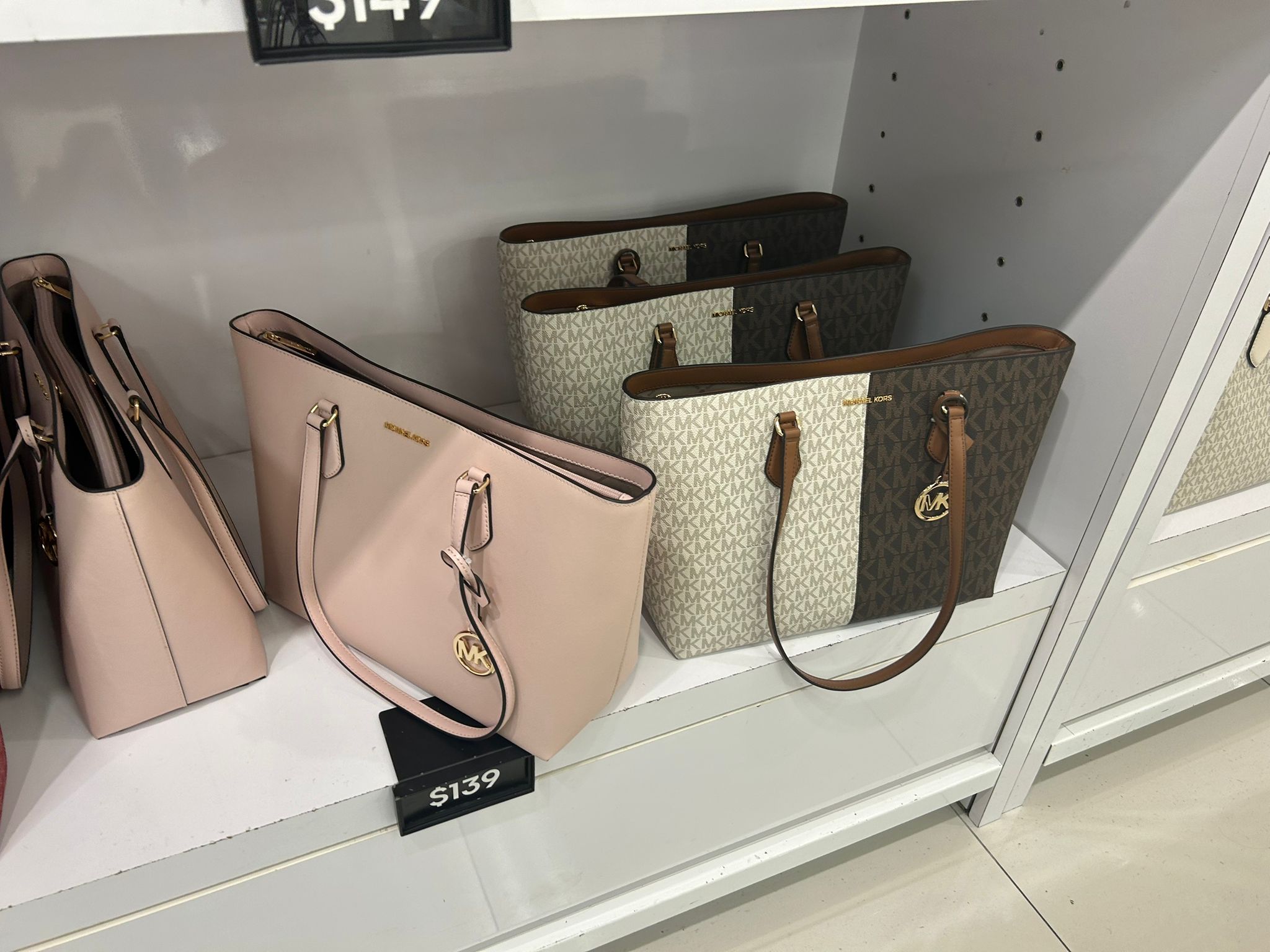 Women's Michael Kors Sheila Large Two-Tone Signature Logo Tote Bag BROWN MULTI