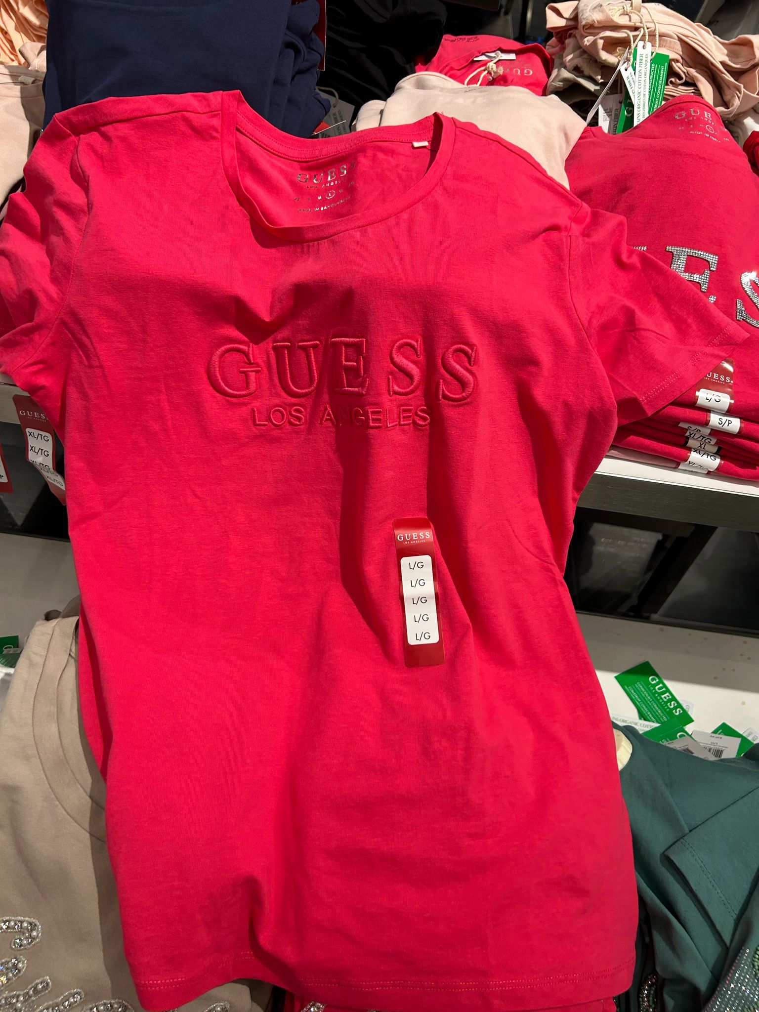 WOMEN GUESS Lizza Embroidered Logo Tee/ RED