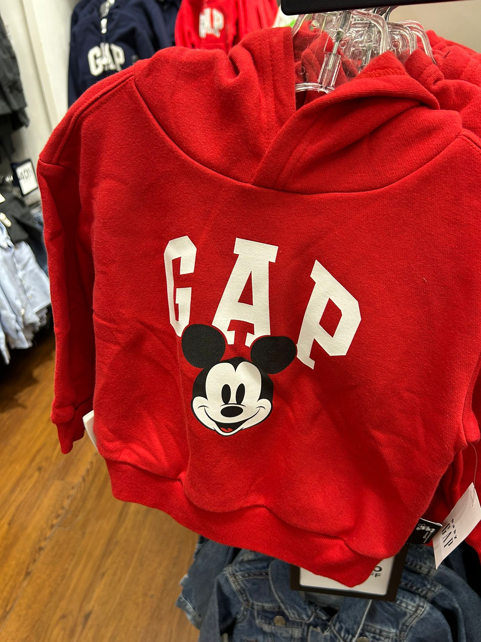 BabyBOY Gap × Disney Mickey Mouse Relaxed Logo Hoodie Modern Red