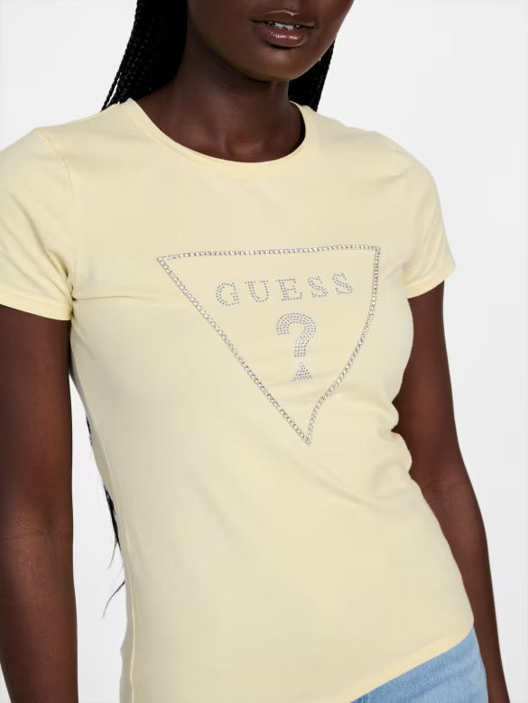 Women Guess Carlee Triangle Tee/YELLOW
