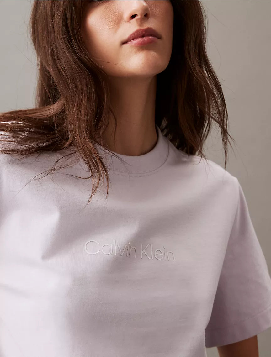 Calvin Klein Relaxed Fit Standard Logo Crewneck T-Shirt - Orchid Hush