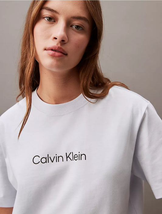 Calvin Klein Relaxed Fit Standard Logo Crewneck T-Shirt - Ancient Water