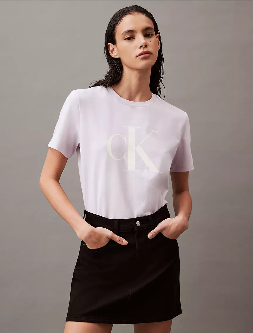 Calvin Klein Monogram Logo Crewneck T-Shirt - Orchid Hush