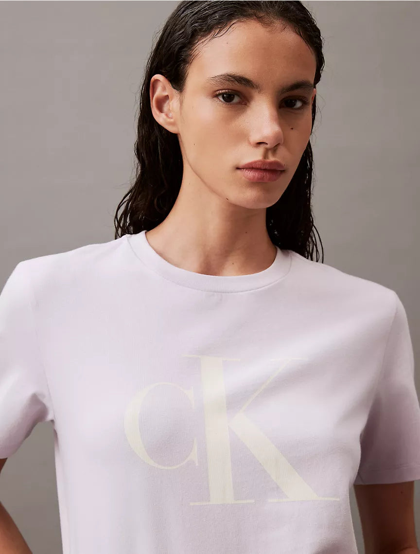 Calvin Klein Monogram Logo Crewneck T-Shirt - Orchid Hush